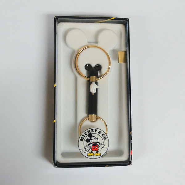 Black/Gold Tone Mickey & Co Double Key Ring