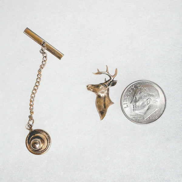 14K "Sid Bell" Stag Head Tie-Tac