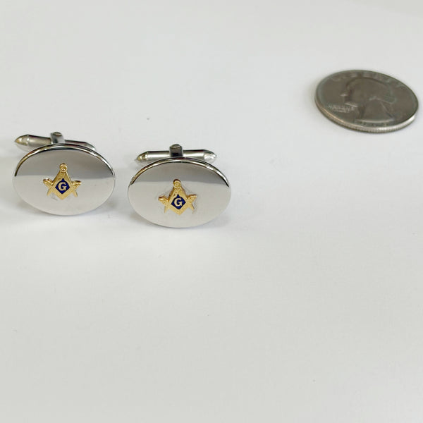 Sterling / Gold-Tone Masonic Cufflinks