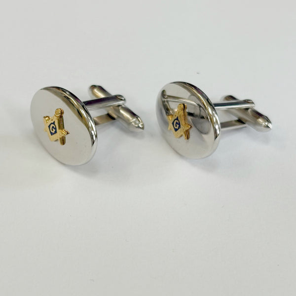 Sterling / Gold-Tone Masonic Cufflinks