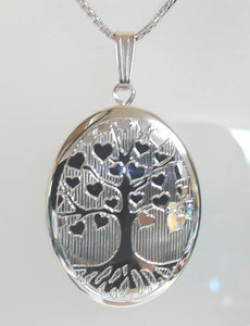 18" Sterling "Tree Of Life" Oval Locket Necklace