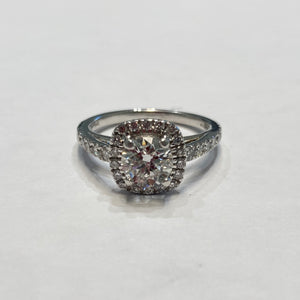 14KWG 1.50TW Diamond Halo Ring