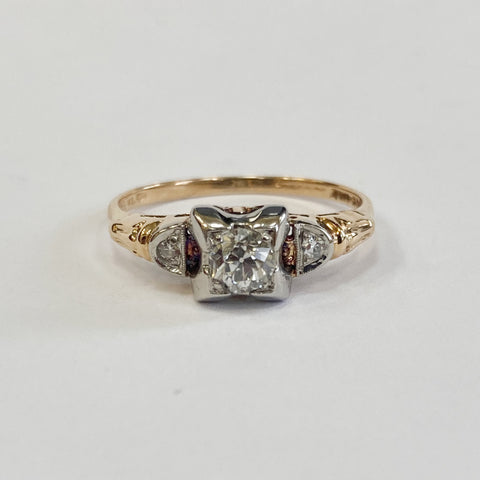 14KYG Vintage Engagement Ring