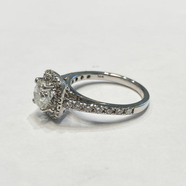 14KWG 1.50TW Diamond Halo Ring