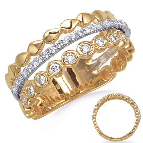14K 0.34TW 3 Row Fashion Ring