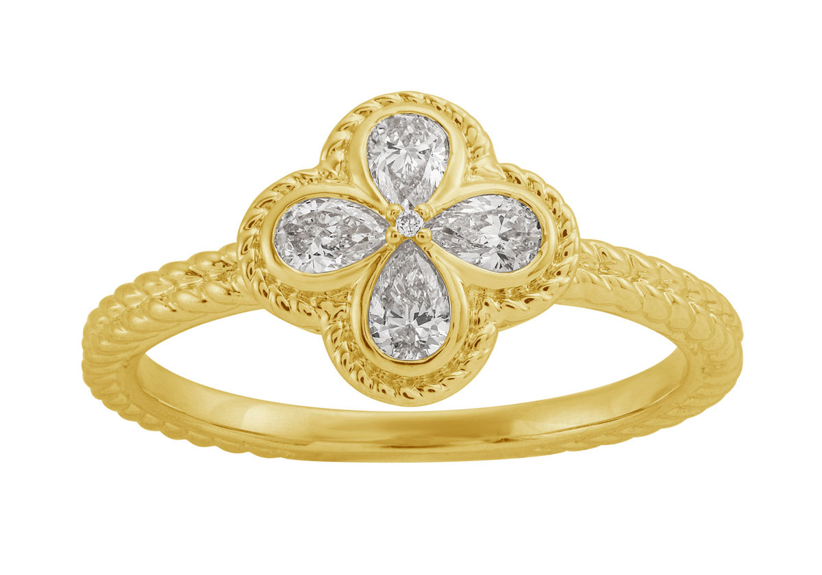 14K 1/3TW Clover Ring