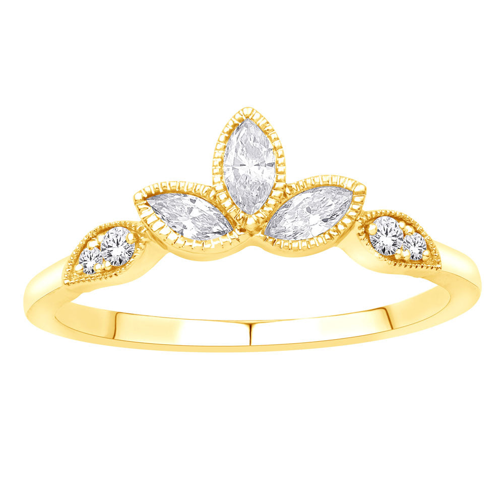 14K 1/4TW Tiara Ring