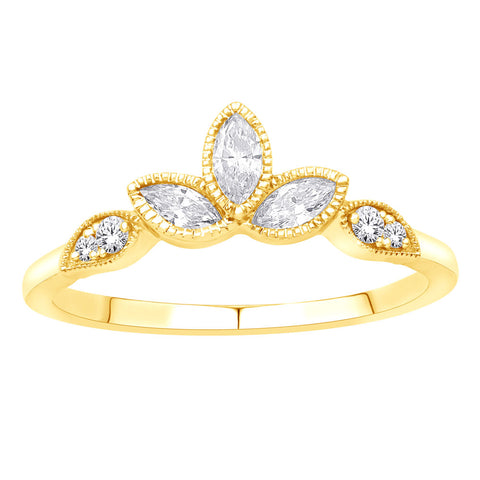 14K 1/4TW Tiara Ring