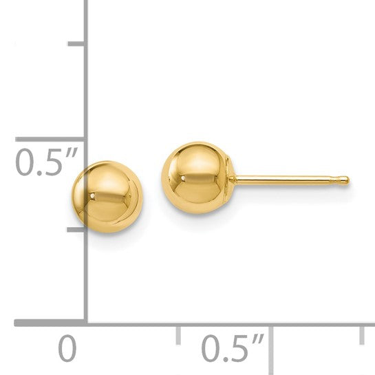 Leslie's 14K Polished 5mm Ball Post Earrings