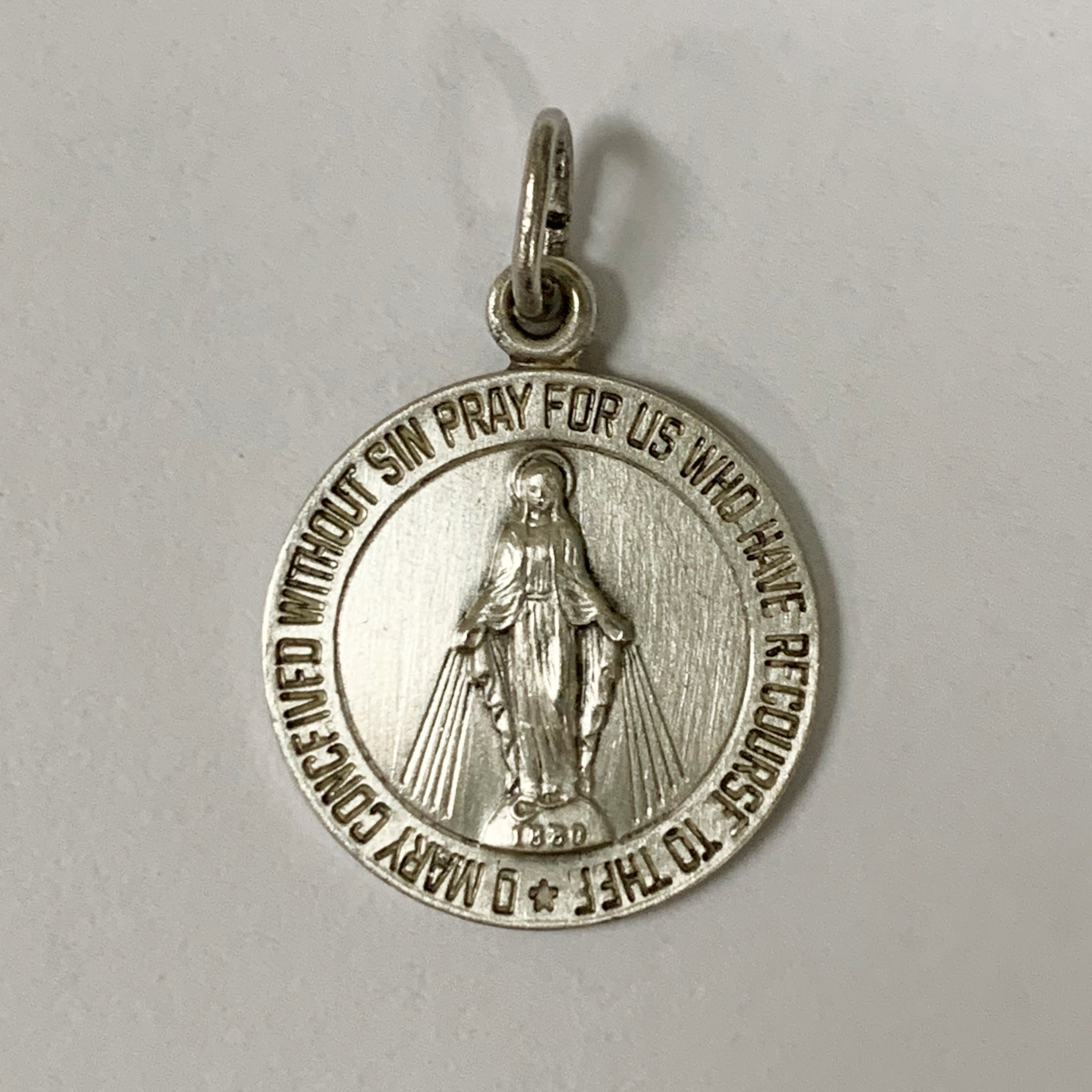 Sterling Silver Antiqued Medium Miraculous Medal