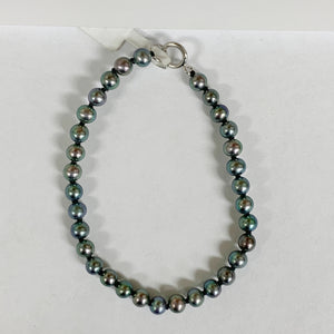 14k Freshwater Black Pearl Bracelet