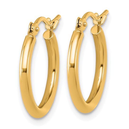 14k Polished Round Lightweight Hoop Earrings