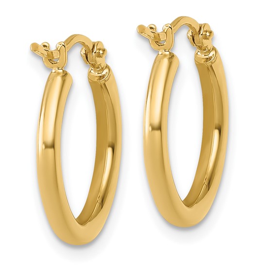 14k Polished Round Lightweight Hoop Earrings