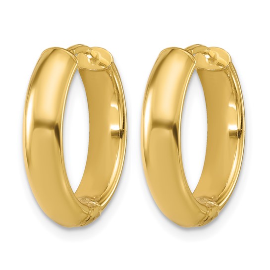 14k Two-Tone Polished & Diamond-Cut Huggie Hoop Earrings