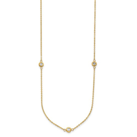 14K Two-Tone Gold Polished Diamond Cut Necklace