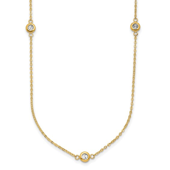 14K Two-Tone Gold Polished Diamond Cut Necklace