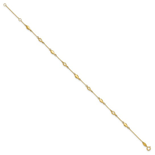 Leslie's Polished Teardrop Station Anklet