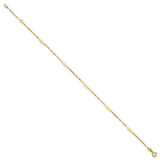 Leslie's 14K Geometric 5-Station Anklet