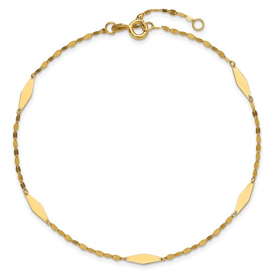 Leslie's 14K Geometric 5-Station Anklet