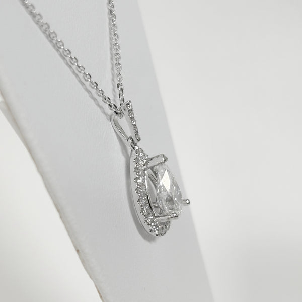 18" 14K Pear-Cut Diamond Fashion Pendant