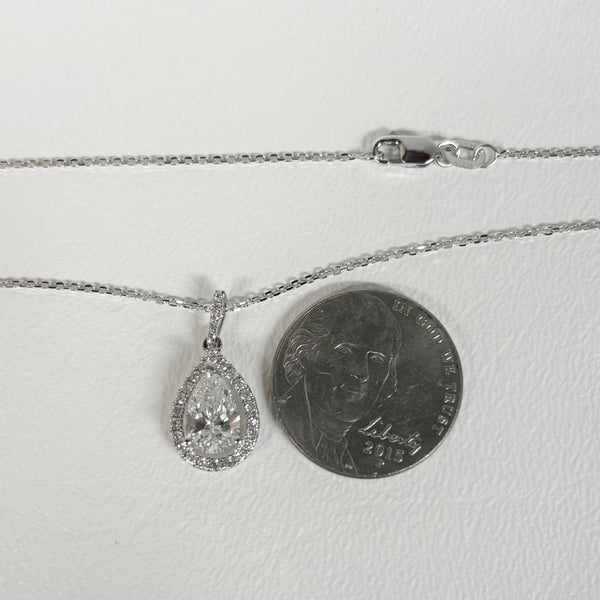 18" 14K Pear-Cut Diamond Fashion Pendant