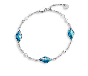 Sterling Blue Aurora Marquise Twist Enamel Bracelet