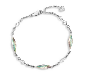 Sterling Green Aurora Elongated Marquise Twist Bracelet