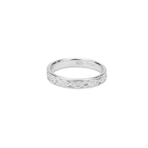 Silver Celtic Devotion Knot "Fern" Band