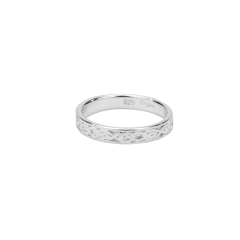 Silver Celtic Devotion Knot "Fern" Band