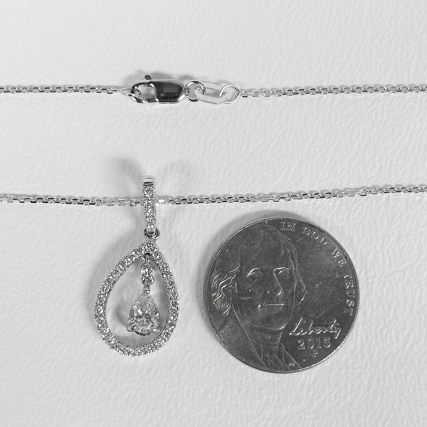 18" 1/2TW 14K Pear-Cut Diamond Fashion Pendant