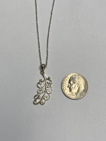Sterling Scroll Filigree Pendant Necklace