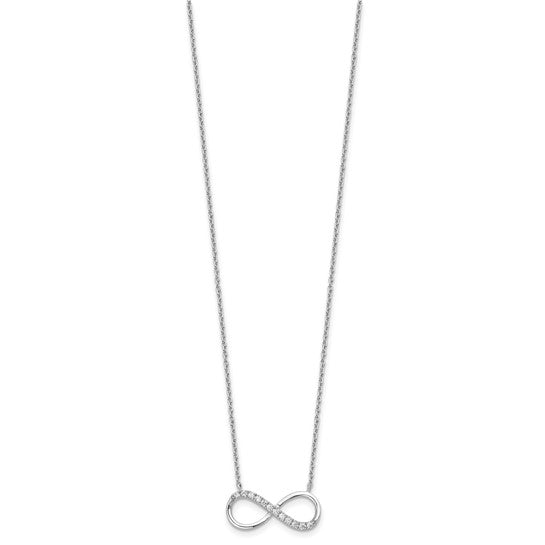18" Sterling Silver CZ Infinity Necklace