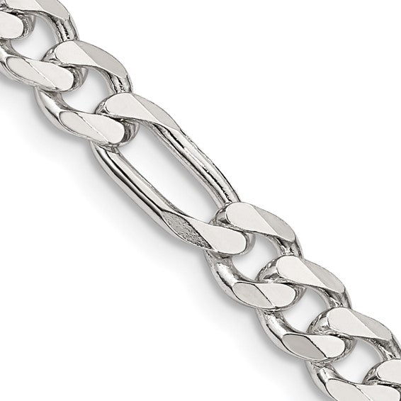 24" Sterling Silver 5.5mm Figaro Chain