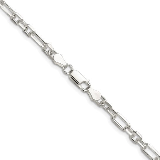22" Sterling Silver Long & Short Cable Link Chain