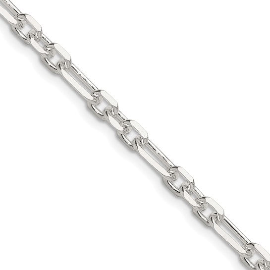 22" Sterling Silver Long & Short Cable Link Chain