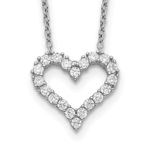 16-18" Sterling CZ Open Heart Necklace
