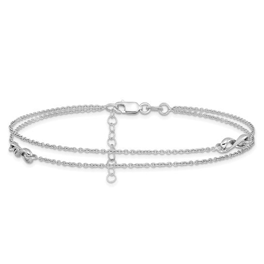 Sterling Silver Polished Infinity Anklet