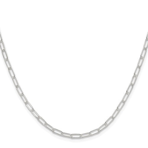 Sterling Silver Polished Elongated Cable Chain