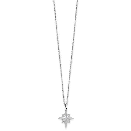 Sterling Diamond Star Necklace