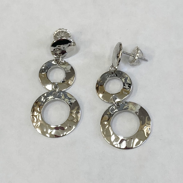 Silver-Tone Circle Dangle Earrings