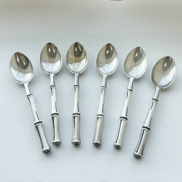 Set of 6 Tiffany & Co. Demitasse Bamboo Handle Spoon
