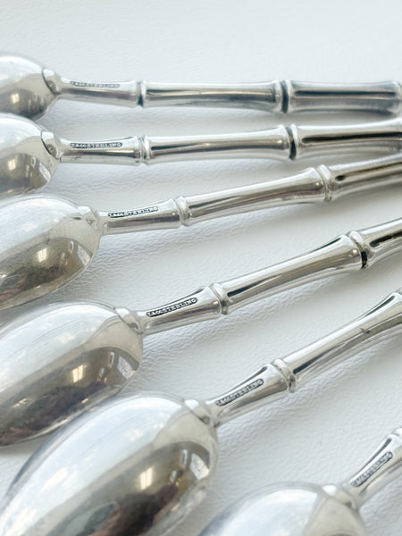 Set of 6 Tiffany & Co. Demitasse Bamboo Handle Spoon
