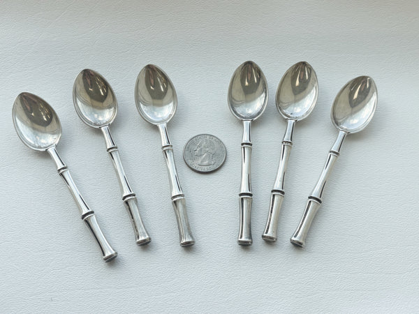 Set of 6 Tiffany & Co. Demitasse Bamboo Handle Spoon