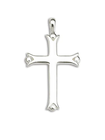 Solid Sterling Silver Large Groove End with Ball Cross