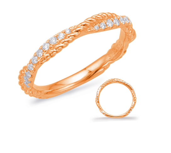 14KRG Diamond Twist Band