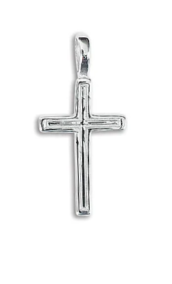 Solid Sterling Silver Small Outline Cross