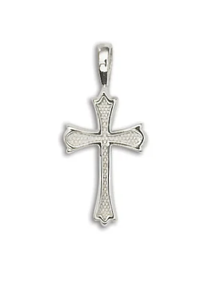 Solid Sterling Silver Small Flared Textured Cross