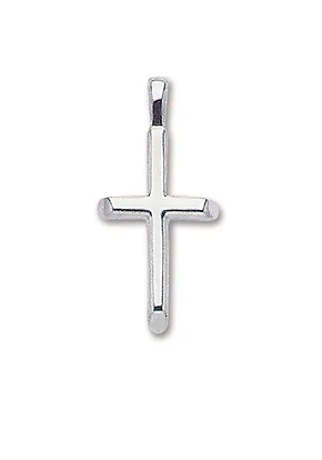 Solid Sterling Silver Small Half-Round Cross