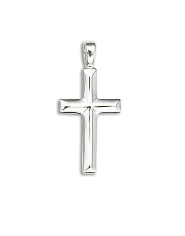 Solid Sterling Silver Medium Angled Cross