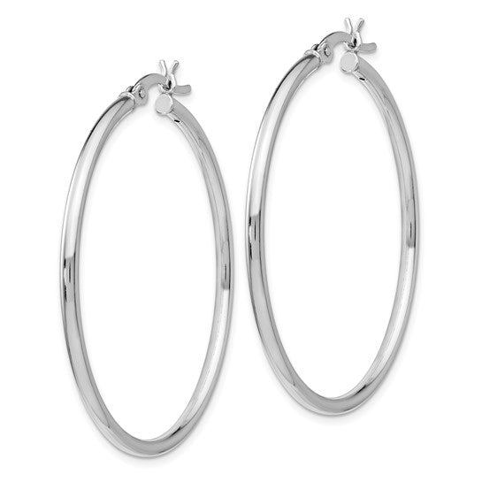 Sterling Silver Polished Hinged Hoop Earrings
